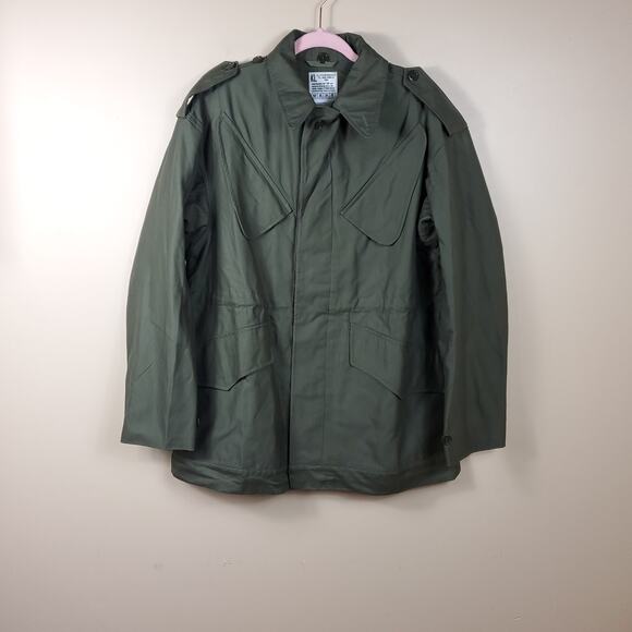 Vintage 1984 KL Army Surplus Green Cotton Utility Jacket Size S - Picture 4 of 12